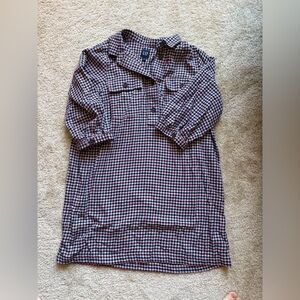 GAP Red and Blue Checked Button-Down Dress